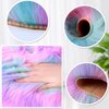 Mudder 2 Pieces Heart Shaped Rug Fluffy Faux Area Rug Bushy Room Carpet for Home Living Room Sofa Floor Bedroom, 12 x 16 Inch(Pink, Purple, Green)