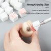 BQAN Nail Ombre Brushes, 100Pcs White Nail Sponge with Sponge Holder Pen for Fade Gradient Ombre Nail Art Manicure