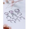 Ftovosyo 20G Surgical Steel Nose Rings Hoop for Women Men, Paved CZ Flower Piercing Jewelry L Shaped Nose Ring Stud Set