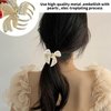 3PCS Pearl Hair Clips for Women Girls Gold Metal Hair Claw Clips Butterfly Bowknot Hair Claws Non Slip Small Rhinestone Fancy Hair Clips Pearl Barrette Sparkling Hair Accessories Bride Wedding Gifts
