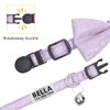LaReine Personalized Breakaway Cat Collar with Bell & Bow Tie, Stainless Steel Slide-on Pet ID Tag Engraved with Name & Phone Numbers, (Customized - 7"-11" Neck, Bling Purple)