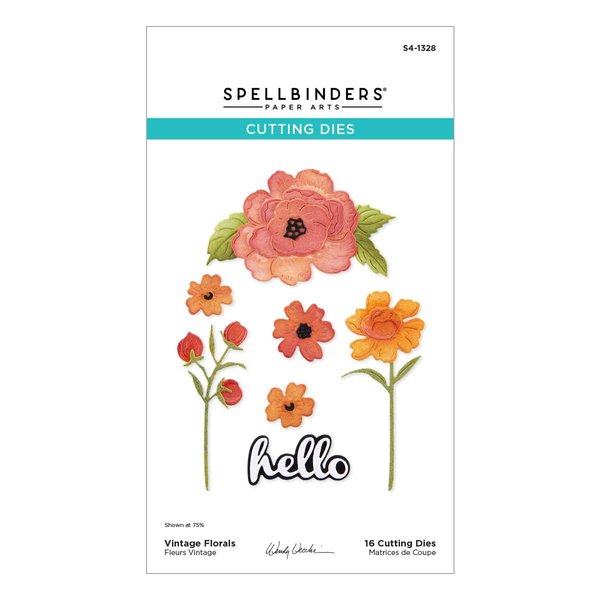 Spellbinders Vintage Florals Etched Dies, Metal