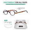 Eyekepper Small Oval Round Reading Glasses Vintage Mini Reader Eyeglasses for Men Women Reading with Spring Hinges Tortoise Frame +1.75