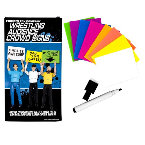 Set of 8 Wrestling Audience Crowd Signs for WWE & AEW Wrestling Action Figures