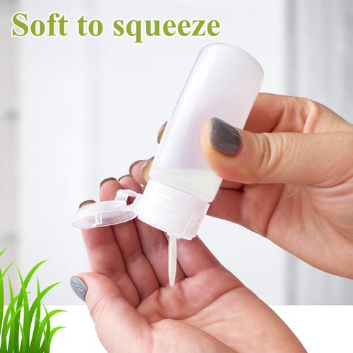 DNSEN Travel Bottles for Toiletries TSA Approved 1oz Leakproof Squeezable Plastic Empty Travel Size Bottles Refillable Liquid Containers with Labels (6 Pack)