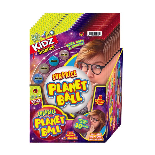 JA-RU Surprise Planet Ball (12 Surprise Planets) Inflatable Ultra Soft & Squishy Science for Kids, Boys & Girls. Stress Relief Fidget Game. Inflate to Bounce & Squish Educational Toy. 5466-12