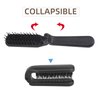 ​Travel Folding Hair Brush, Collapsable Pocket Portable Beard Hairbrush, Mini Boar Bristle Hair Brush for Thin Thick Dry Wet Curly Straight Hair, Women Men Hair Styling Tool (Black)