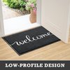 CozyBounty Black Door Mat Durable Welcome Mats Outdoor Indoor Non-Slip Doormat for Entryway Low-Profile Floor Mat for Yard, Garage, High Traffic Areas (30"x17.5", Black)