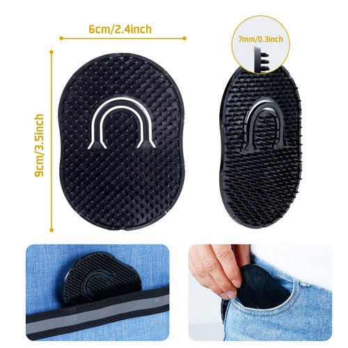 NEETUE 16 pcs Pocket Palm Combs，Palm Hair Brush，Shampoo Comb, Massager Hair Brush Comb for Men Women (Black)