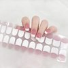 LIFOOST Gel Nail Art Wraps French Tip White Jelly Pink Adhesive Nail Stickers 22 Polish Strips Art Manicure Kits for DIY at Home