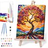 Paint by Numbers Kit for Adults with Frame - with Wooden Easel, Framed Adults Paint by Number Kits Canvas DIY Acrylic Paint by Number Kits on Canvas with Easel Oil Painting Arts Crafts 12x16inch