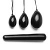 4Pcs Set Jade Yoni Eggs Stick,3 Pcs Drilled Natural Obsidian Quartz Crystal Jade Eggs Massage Stone + 1 Pcs Massage Stick for Women Kegel Exercise Strengthen Pelvic Floor Muscles