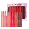 Layhou 12 Colors Matte Lipstick Pen Lip Liner Pencil Set Waterproof Matte Lip Crayon Non-sticky Long-lasting Wear with Built-in Sharpener