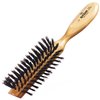 Kent LC8 Half Radial Hair Brushes for Women Curling and Styling Hair Brush Made of Cherrywood - Black Natural Boar Bristle Hairbrush Adds Volume to Shoulder Length Hair - Salon Style Pure Wood Brush