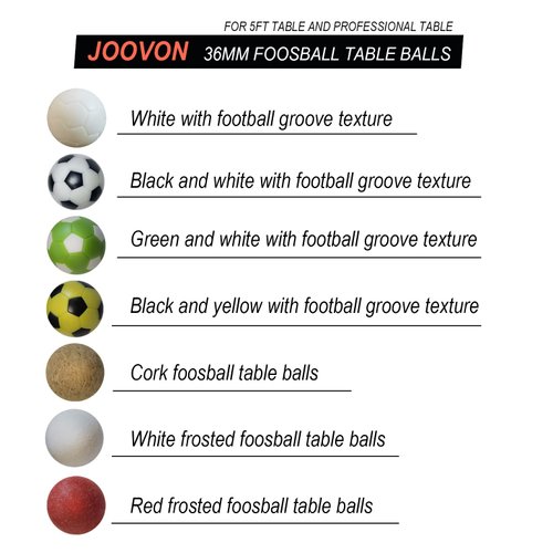 Joovon 1.42 Inch Foosball Balls 1.26 Inch Foosball Table Balls for Foosball Tabletop Game Foosball Ball Replacements Multicolor with The Plastic Box