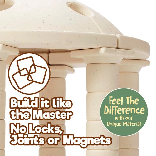 Taksa Toys Ancient Greek Dome Stem Toys Educational Stackable Building Blocks, for Kids Ages 7 8 9 10+ Years Old, Indoor Premium Architectural Kit Construction Games, Montessori Children Toys 54 Pcs