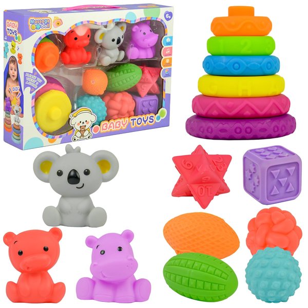 Timy Baby Toys 6-12 Months Montessori Toys for Babies 6 12 18 Months Stacking Ring Soft Infant Teething Toys Sensory Balls Learning Gifts for Baby Girls Boys