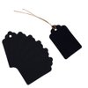 SallyFashion 100pcs Black Paper Gift Tags with Free 100 Root Natural Jute Twine (Water Ripple)