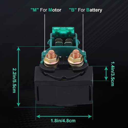 Cyleto Starter Solenoid Relay for Kawasaki BAYOU 220 KLF200 1988-2002ATV/BAYOU 250 KLF250 2003-2010 ATV/KLX650 KLX 650 1993-1996/VN800 VULCAN 800 1996-2005/HONDA VT750C Shadow 2000/SUZUKI GSXR750 1993