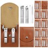 12 Sets Manicure Set Nail Clippers Pedicure Kit Stainless Steel Professional Pedicure Set Grooming Kits Nail Care Tools with Luxurious Travel Case for Nail Care (Brown, 4 In 1)