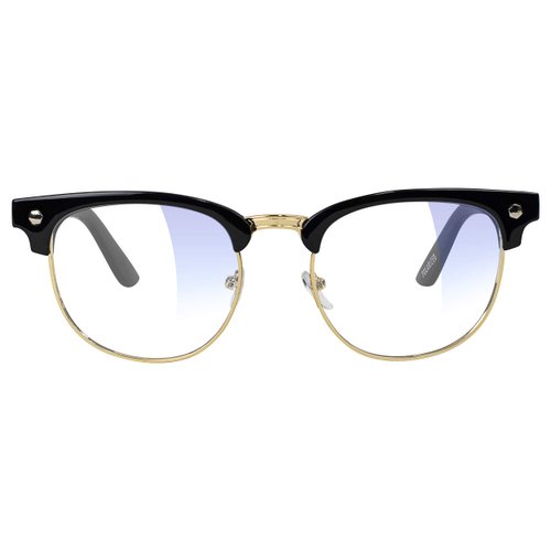 Sunhaters Morrison Blue Light Blocking Glasses, Gaming and Computer Glasses for Eyestrain and Fatigue, Black and Clear lens, Medium