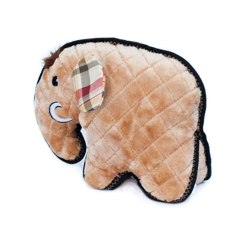 Zippy Paws - Z-Stitch Grunterz Durable Stuffed Squeaky Dog Toy - Manny the Mammoth