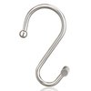 Nickel Shower Curtain Hooks, Rust Proof Shower Curtain Rings for Bathroom, Silver Metal Decorative Shower Curtain Hooks Hangers for Shower Curtain Rod, Set of 12 T-Bar Design