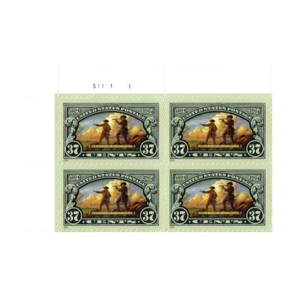 2004 LEWIS & CLARK EXPEDITION #3854a Plate Block of 4 x 37 cents US Postage Stamps