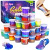 Eunvabir 24 Pack Galaxy Slime Party Favors Kit for Kids, DIY Non-Sticky Slimes Stress Relief Toys for Girls Boys, Christmas Valentine Birthday Classroom Prizes/Games/Gifts