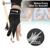 Lion helper Billiard Pool Gloves for Left Hand 3 Finger, Splicing Process, Snooker Cue Sport Glove Popular Sizes for Men & Women (Black, L)