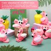 VercanMonth 24 Pcs Mini Stuffed Flamingo Plush Bulk for Girl Party Favors Birthday Flamingo Keychain with Glitter Crown Cute Flamingo Toys Pink Flamingo Stuffed Animal for Hawaiian Luau Party