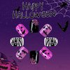24Pcs Halloween Press On Nails Short Square Fake Nails Acrylic Nails Press Ons Purple False Nails With Mummy Bat Spider Designs Full Cover Glue On Nails Halloween Stick On Nails For Women