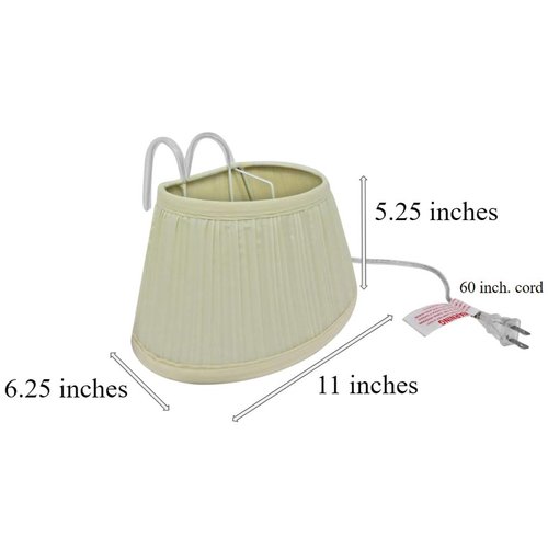 Evelots Bed Headboard Reading Lamp Book Light-Soft Fabric Shade-Easy ON/Off Pull Cord
