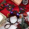 URATOT 2 Pack Dog Cat Light Up Christmas Reindeer Headbands LED Deer Headwear Party Hats for Pets Christmas Party Favors