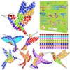 Qyeahkj 7pcs Spring Hummingbirds Arts and Crafts Suncatchers Big Gem Diamond Painting for Kids DIY Arts Crafts for Kids Ages 6-8, 8-12 Birds Stained Glass Gifts Exchange for Home School Window Decor