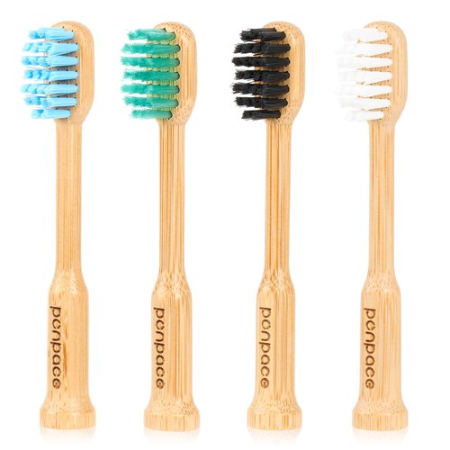 PONPACE Bamboo Toothbrush Heads Compatible with Laifen, Soft Castor-Oil Bristles, Biodegradable Toothbrush Replacement Heads, Eco-Friendly & Daily Cleaning