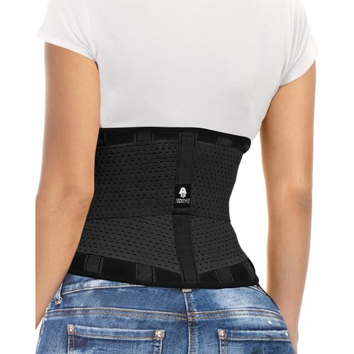 Tecnomed Back Brace Immediate Relief from Back Pain, Herniated Disc, Sciatica, Scoliosis and more! - Breathable Mesh Design - Adjustable Support Straps - Lower Back Belt