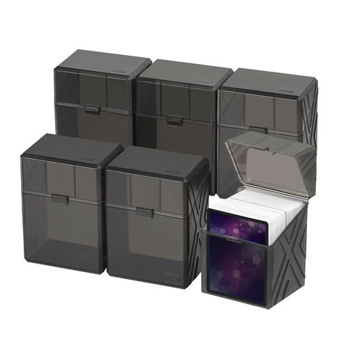 6-Pack Card Deck Case, Sturdy Card Storage Box, Can Hold 150+Cards, Compatible with MTG Cards, TCG Cards, OCG Cards, and Standard Size Card Games（black）