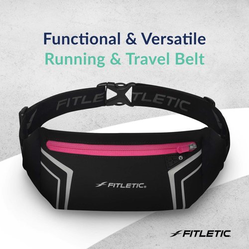 Fitletic Modern Sports Running Belt For Men & Women – Water Resistant Pouch - Fits All Smart Phones- Lightweight, Low Profile Design –Lycra Coated With Inner Card Organizer Pocket
