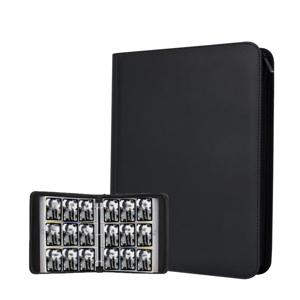 Collectible Trading Card Zipper Album Holder, 9-Pocket,540 Pockets Card 30 Protective Sleevesfor Cards Storage & Organisation Card Binder Case Holder for TCG, Sports Card (Black-540 Pockets)