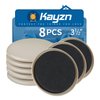 Kayzn Furniture Sliders 8pcs 3 1/2 inch - Heavy Duty Reusable Round Sliders for Moving Furniture on Carpet, Easily Move Couches/Beds/Armoires