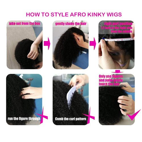 SAGA QUEEN Hair Mongolian Afro Kinky Curly Clip In Hair Extensions 9pcs 20clips 120g/bundle Mongolian Virgin Remy Human Hair (1 bundle 14inch, natural black)