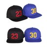 Classic Flat Bill Visor Snapback Hat Custom Color Player Team Numbers, Number 23 Red, White Red Hat
