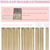 FUOTONBUTY Clip in Hair Real Human Hair Double Stitched 7pcs Caramel Blonde to Bleach Blonde Human Hair Clip in Extension Seamless Clip in Hair Extensions 90g Invisible Clip in Hair Extensions 16 Inch