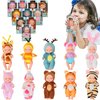 Vueos 10 Pcs 4 Inch Mini Reborn Baby Dolls Set Cute Small Baby Doll with Handmade Animal Clothes - Baby Doll Giftbox Gifts for Girls Boys