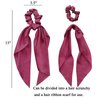 Big Bow Hair Scrunchies Hair Ties Soft Satin Hair Bow Ribbon Ponytail Holder for Girls and Women, 2pcs (Wine Red)