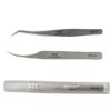 2 Pieces Vetus Eyelash Tweezers Fine Point High Precision Stainless Steel Tweezers with Suprior Case