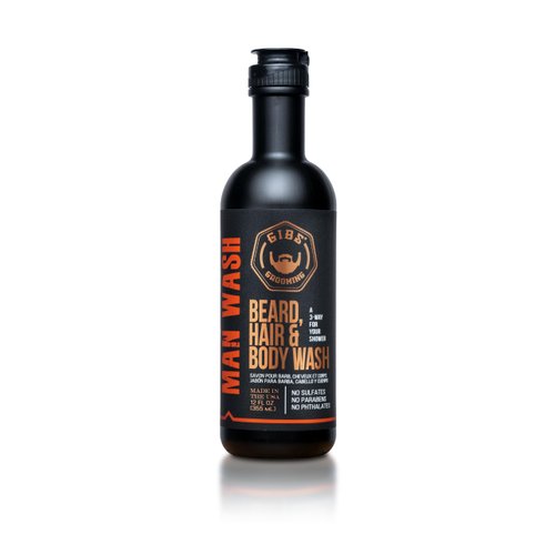 GIBS Grooming 3 in 1 Body Wash for Men - Beard & Hair Moisturizing, & Cleansing Liquid Body Wash with Tea Tree Oil & Copaiba Balsam - Sulfate & Paraben Free Shower Gel - 12 Oz