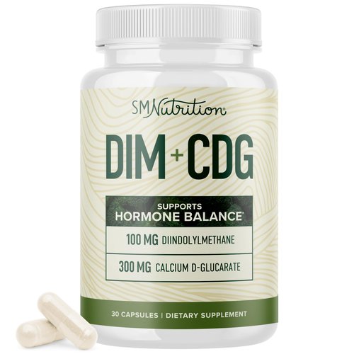 Calcium D-Glucarate with DIM Supplement for Estrogen Detox & Hormone Balance for Women & Men | Detox & Cleanse, Hormonal Acne, Menopause & CDG for Liver Support | Non-GMO, Third-Party Tested | 30ct