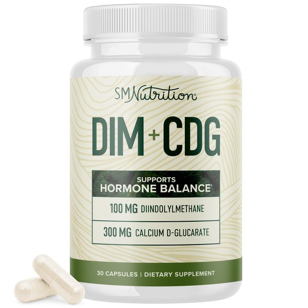 Calcium D-Glucarate with DIM Supplement for Estrogen Detox & Hormone Balance for Women & Men | Detox & Cleanse, Hormonal Acne, Menopause & CDG for Liver Support | Non-GMO, Third-Party Tested | 30ct